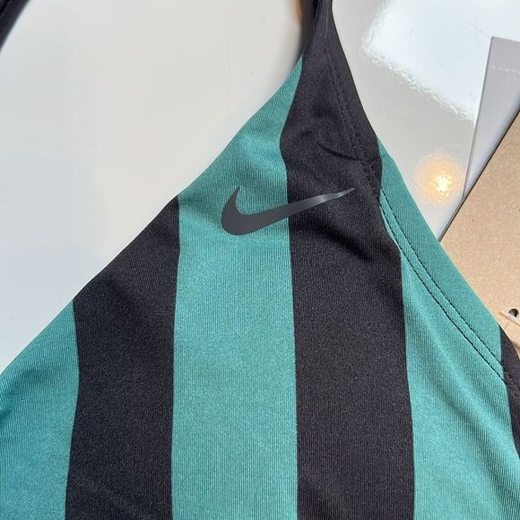NIKE Women’s Statement Stripe V NECK Midkini BIKINI TOP - Picture 5 of 10